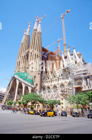 Tempel der Heiligen Familie im Bau. Barcelona, Katalonien, Spanien. Stockfoto