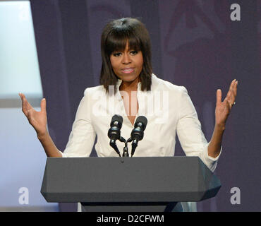 First Lady Michelle Obama macht Bemerkungen bei den "Kids": unsere Kinder. Unsere Zukunft im Washington Convention Center in Washington, D.C. am Samstag, 19. Januar 2013. Foto: Ron Sachs / CNP. (Einschränkung: keine New York oder New Jersey Zeitungen oder Zeitungen im Umkreis 75 Meilen von New York City) Stockfoto