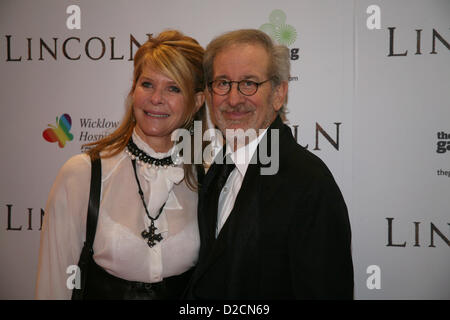 Kate Capshaw und Steven Spielberg an der Lincoln-Film premiere Savoy Kino in Dublin, Irland. Sonntag, 20. Januar 2013. Stockfoto