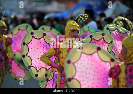 Sinulog Festival Tänzer Cebu City, Philippinen Stockfoto