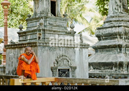 Buddhistischer Mönch, Phnom Penh, Kambodscha Stockfoto