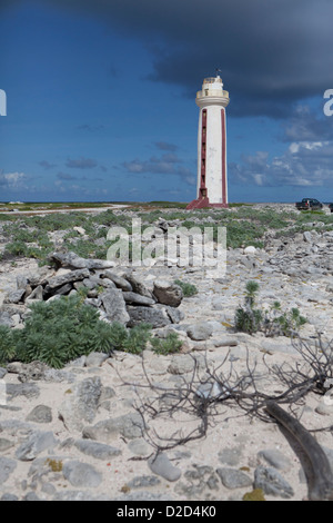 Der Willemstoren-Leuchtturm auf der niederländischen Insel Bonaire. Stockfoto