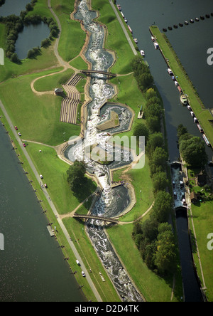 Luftaufnahme des National Water Sport Zentrum Wildwasser Kurs bei Holme Pierrepont, Nottingham Stockfoto