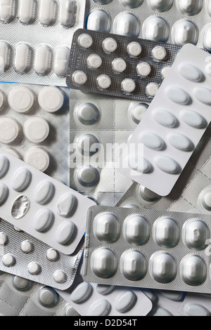 Tabletten in Blister-Packungen Stockfoto