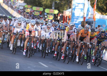 Hauptfeld in Aktion bei der Völker Wahl Classic der Santos Tour Down Under 2013 in Adelaide, South Australia am 20. Januar 2013 Stockfoto