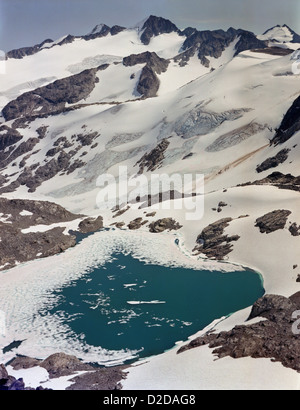 Gletschersee am Blackcomb Mountain, Whistler, Kanada Stockfoto