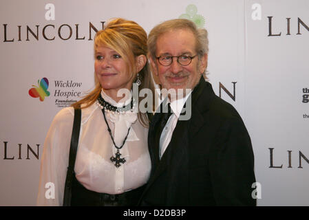 Kate Capshaw und Steven Spielberg an der Lincoln-Film premiere Savoy Kino in Dublin, Irland. Sonntag, 20. Januar 2013. Stockfoto