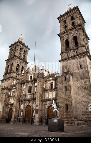 Puebla Kathedrale in Puebla - Mexiko Stockfoto