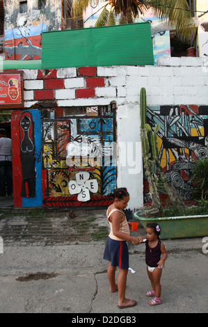 Kuba, La Habana, Havana, Hamel Straße Stockfoto