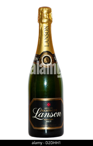 Ungeöffnete Flasche Lanson Champagner Brut Stockfoto