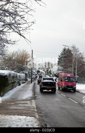 Essex, England. Verkehr auf der Strecke London-Essex Borders, 21. Januar 2013. Stockfoto
