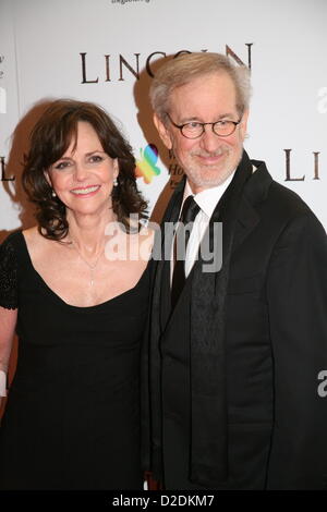 Sally Field und Steven Spielberg an der Lincoln-Film premiere Savoy Kino in Dublin, Irland. Sonntag, 20. Januar 2013. Stockfoto