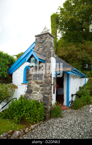 St Gobban Kirche, die kleinste Kirche in Irland, Portbraddan, County Antrim, Nordirland. Stockfoto