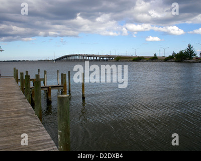 Eau Gallie Causeway über den Indian River Lagune an Melbourne Florida auf den Intracoastal Waterway in Brevard County Stockfoto