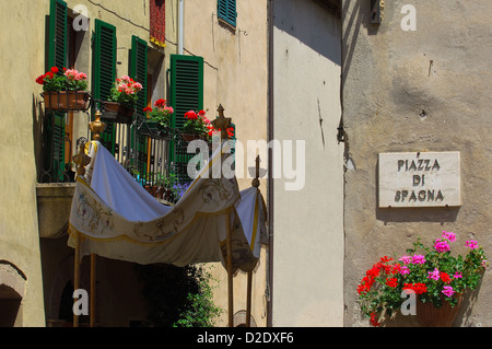 Pienza, Corpus Domini Prozession, Fronleichnams-Prozession, Val d ' Orcia, Orcia-Tals, UNESCO-Weltkulturerbe, Siena Provi Stockfoto