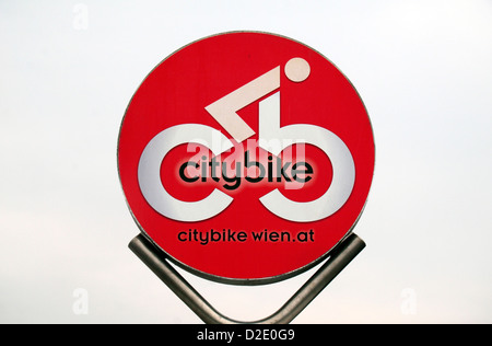 Das Logo der Wiener Citybike öffentliche Fahrradverleihsystem in Wien, Österreich. Stockfoto