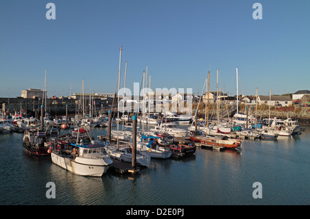 Gesamtansicht über Kilmore Quay Hafen, Co Wexford, Südirland. Stockfoto