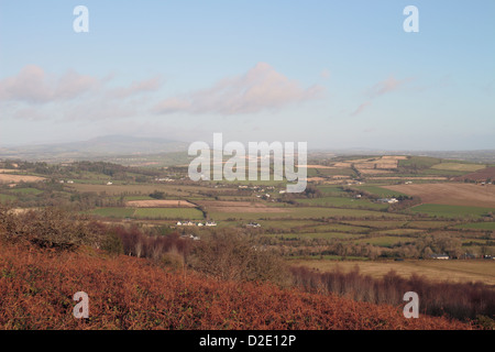 Blick vom Gipfel der John F. Kennedy Arboretum, Co. Wexford, Irland. Stockfoto