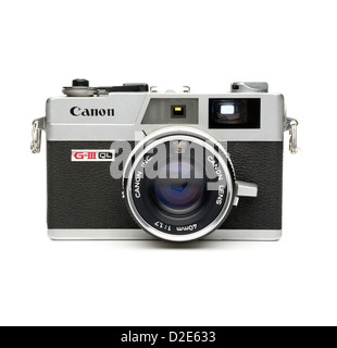 Canon Canonet G-III QL Entfernungsmesser Filmkamera isoliert auf weißem Hintergrund Stockfoto