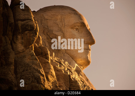GEORGE WASHINGTON PROFIL MOUNT RUSHMORE NATIONAL MONUMENT (© GUTZON & LINCOLN BORGLUM 1941) BLACK HILLS SOUTH DAKOTA USA Stockfoto