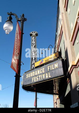 Park City, UT, 19. Januar 2013 - Egyptian Theatre auf der Main Street in Park City während des Sundance Film Festival Stockfoto