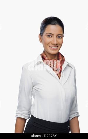 Nahaufnahme von Air Hostess lächelnd Stockfoto