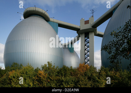 Bottrop, Deutschland, Bottrop Faultuerme der Kläranlage Stockfoto