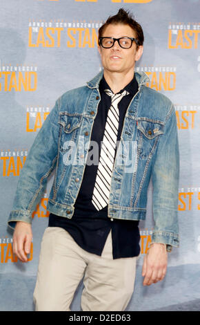 Johnny Knoxville kümmert sich um die Photocall zum Film "The Last Stand" in Köln, am 21. Januar 2013. Stockfoto