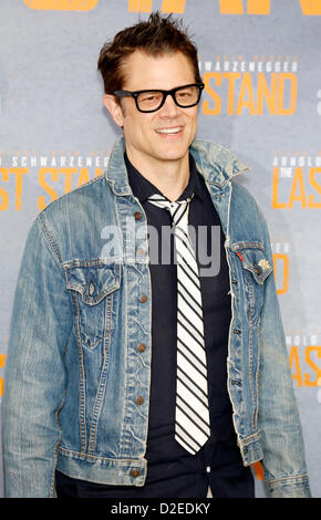 Johnny Knoxville kümmert sich um die Photocall zum Film "The Last Stand" in Köln, am 21. Januar 2013. Stockfoto