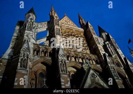 Westminster Abbey in der Nacht, London UK Stockfoto