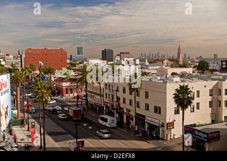 Blick über Hollywood, Downtown LA, Hollywood, Los Angeles, California, Vereinigte Staaten von Amerika, USA Stockfoto