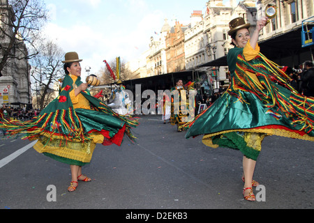 Magische Bolivien am 2013 New Years Day Parade in London. Stockfoto