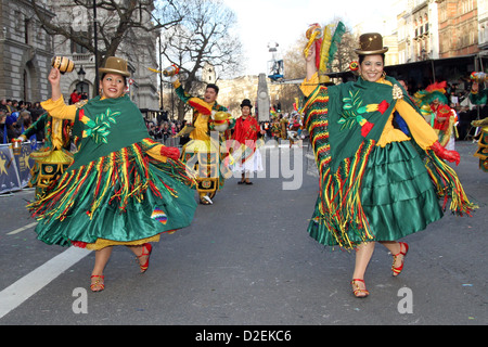 Magische Bolivien am 2013 New Years Day Parade in London. Stockfoto