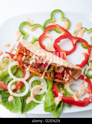 Gemüse Taco Sandwich snack Stockfoto