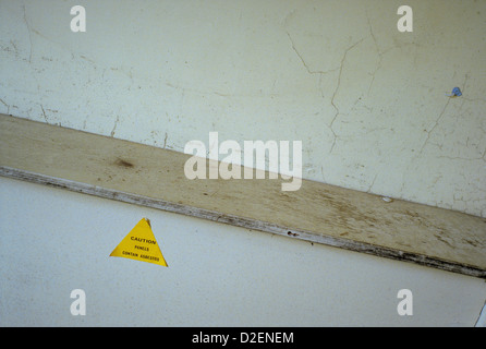 Asbest Warnschild, verlassene verfallene Arbeitshaus Krankenhaus Stockfoto