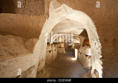 Israel, Beit Shearim, Innere einer Katakombe. Stockfoto