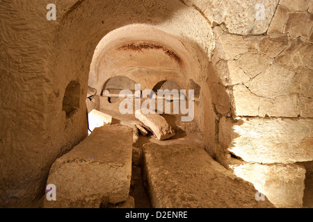 Israel, Beit Shearim, Innere einer Katakombe. Stockfoto