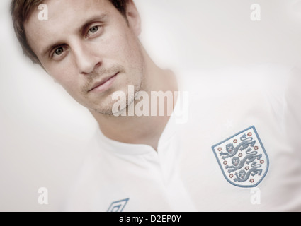 Philip Nikodem "Phil" Jagielka im neu gestalteten Umbro Englad home Trikot von Nike im Besitz Umbro Stockfoto