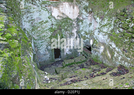 Israel, Beit Shearim, Eingang in die Höhle der Lulawim. Stockfoto