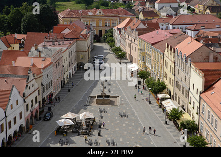 Quadrat, Slavonice (Zlabings Deutsch), Südböhmen, Tschechien. Slavonice liegt an der Grenze zu Österreich Stockfoto