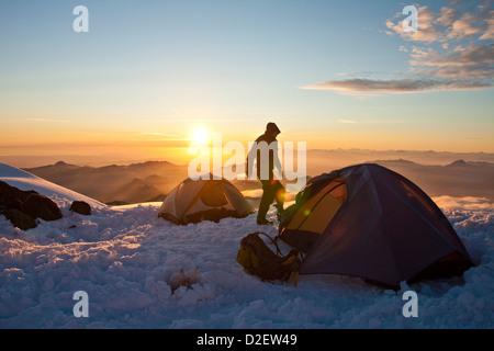 Climbing Mount Baker. Stockfoto