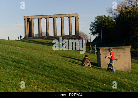 Sonnenuntergang am Calton Hill. Edinburgh, Schottland Stockfoto