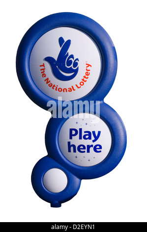 Das nationale Lotterie Spiel hier unterschreiben Stockfoto
