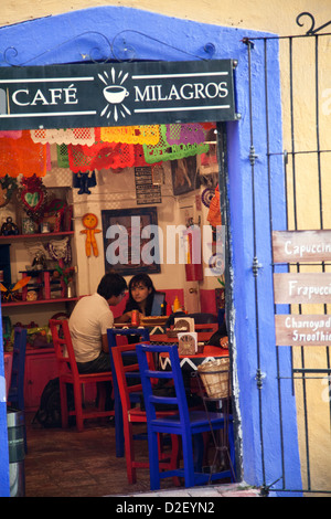 Cafe Milagros in DowntownPuebla - Mexiko Stockfoto