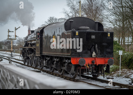 East Lancashire Railway ELR Winter Dampf Gala Ramsbottom Station. Stanier Schwarz fünf 44871 Stockfoto