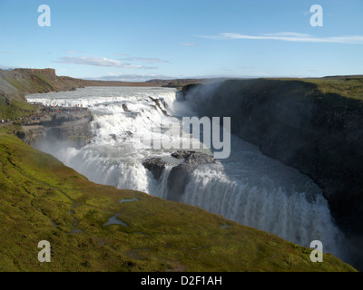 Gullfoss Europes größte Wasserfall Island ist ein Wasserfall befindet sich auf der White River (Hvítá) im Süden Islands. Stockfoto