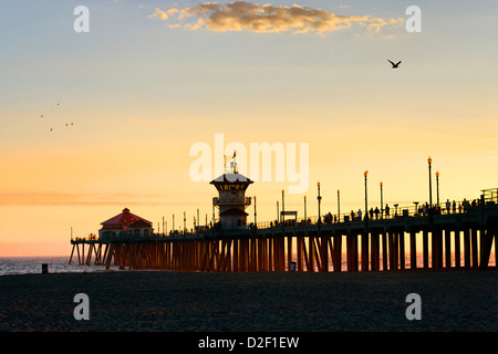 Pier bei Sonnenuntergang Stockfoto