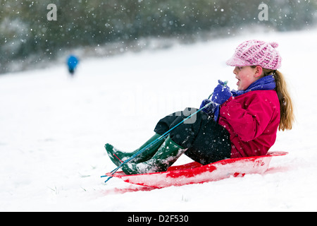 Genießen den Schnee Stockfoto