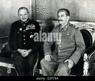 Josef STALIN mit Feldmarschall Bernard Montgomery in Moskau im Jahre 1945 Stockfoto