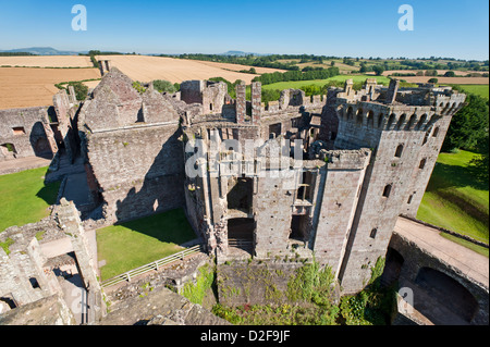 Raglan Castle, Raglan, Monmouthshire, Süd-Wales, UK Stockfoto